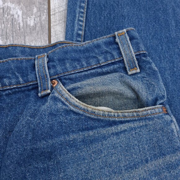 Vintage Levis Mens 509 Orange Tab Jeans Size 36x32 Blue Denim Straight Leg - Picture 7 of 11